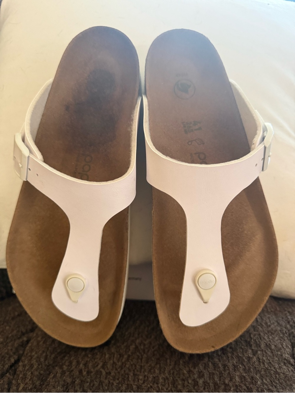 Birkenstock white GIZEH Platform flex Thong Sandals